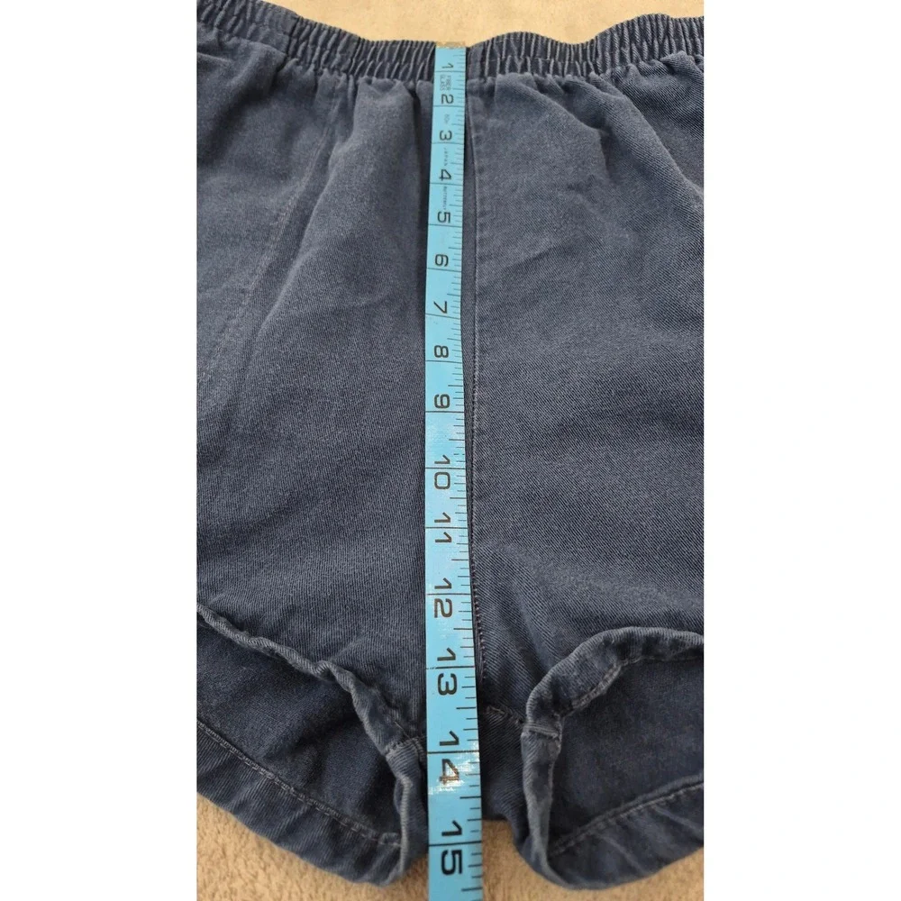 Vintage Laguna Navy Blue Cotton Shorts Elastic Waist XL Surf Beach Made in USA